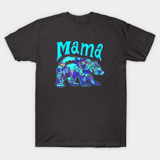 Mama Bear Blurple - funny parenting quotes T-Shirt by BrederWorks